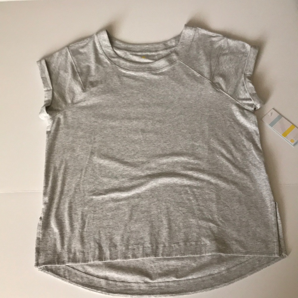 Zella Scoop Neck Yoga+Studio Grey Light Heather L